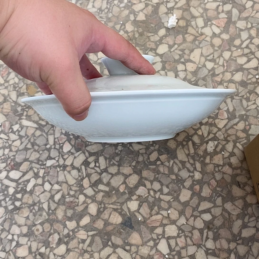 摆件8寸青花玲珑瓷盘