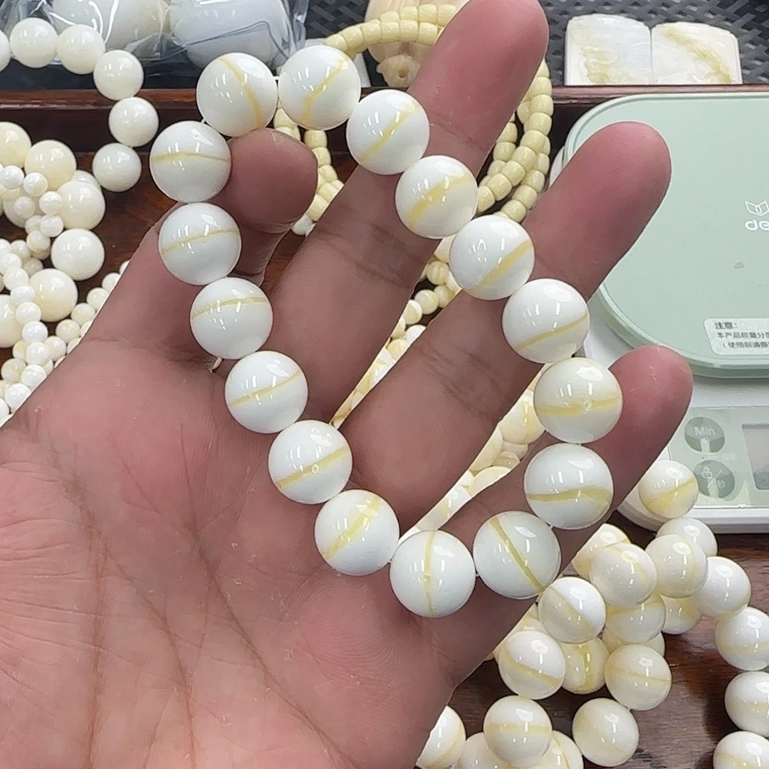 白玉菩提手串12金腰带