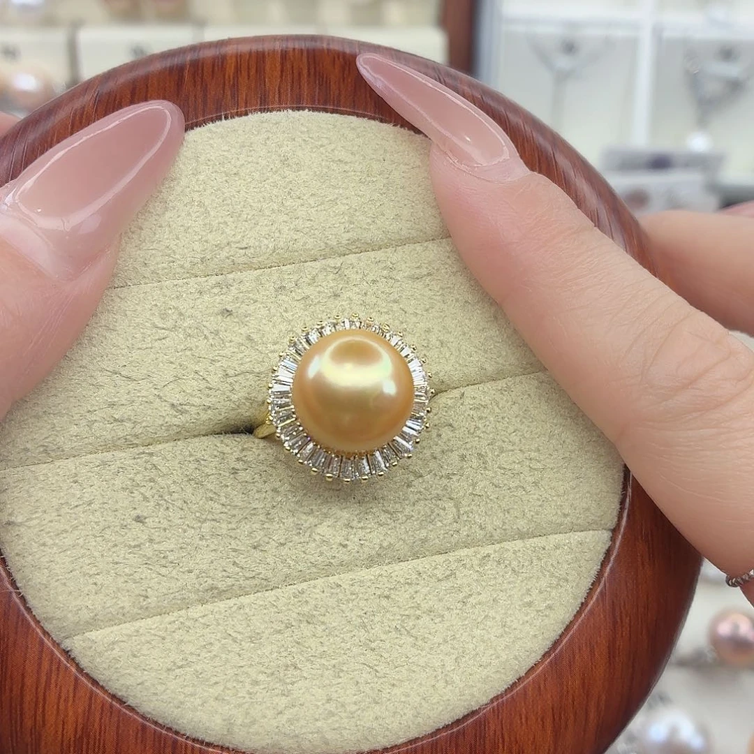 合金淡水珍珠戒指F