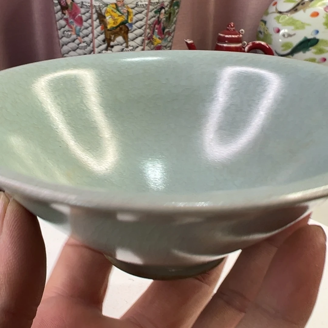 徐***明陶瓷汝窑天青釉斗笠盏