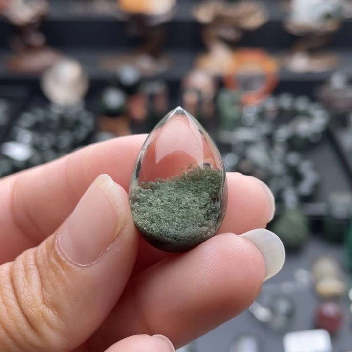 颈饰未镶嵌水晶绿幽灵聚宝盆吊坠定制