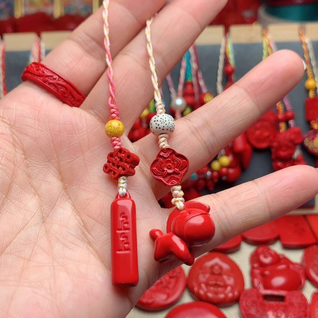 天然辰砂工艺品朱砂手机坠