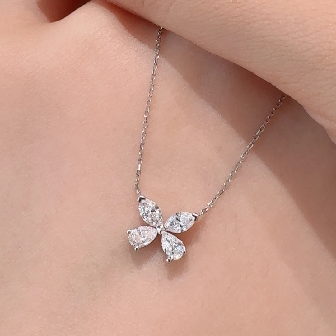 实验室培育钻石18K金镶嵌项链