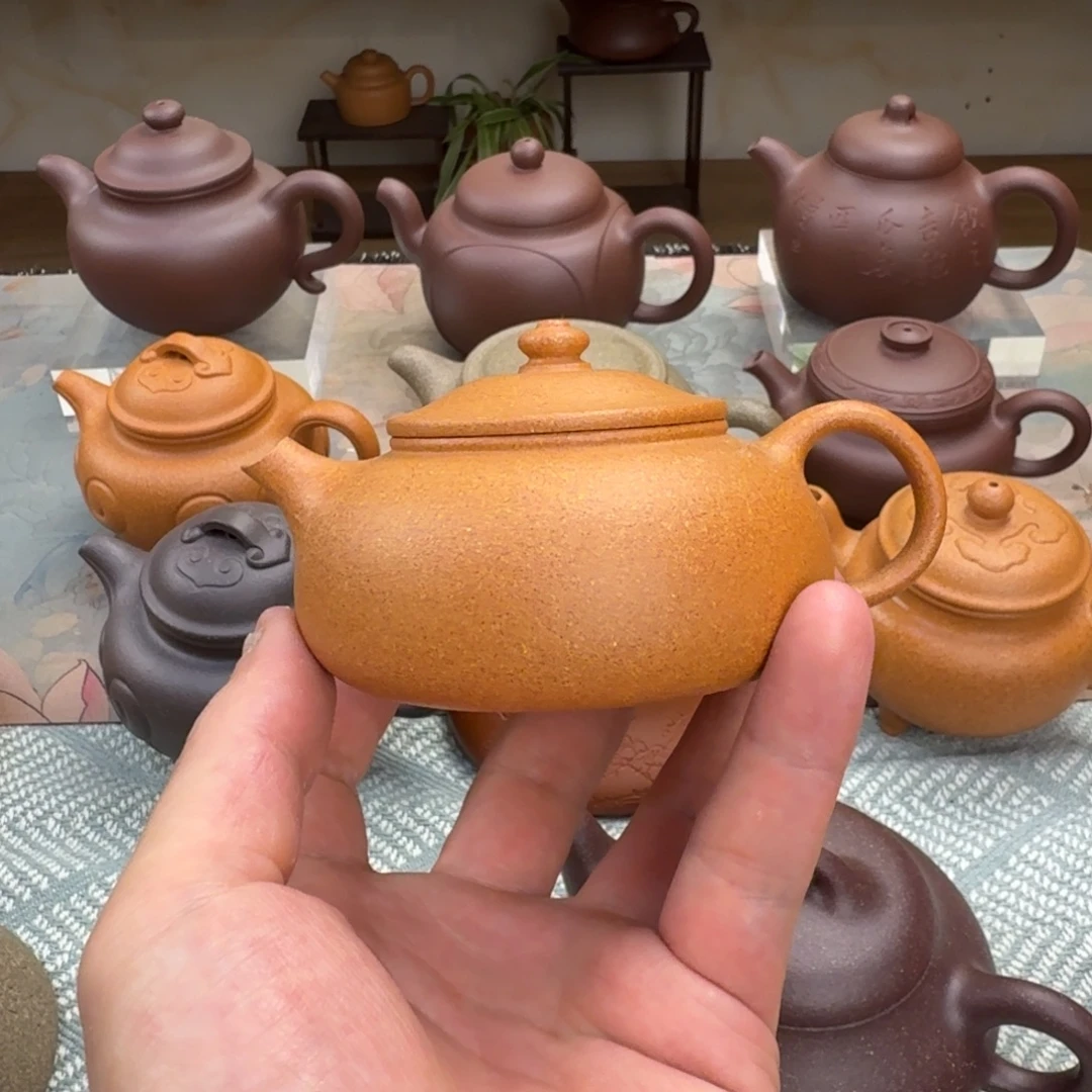 茶壶紫砂寒江 金黄段 140cc