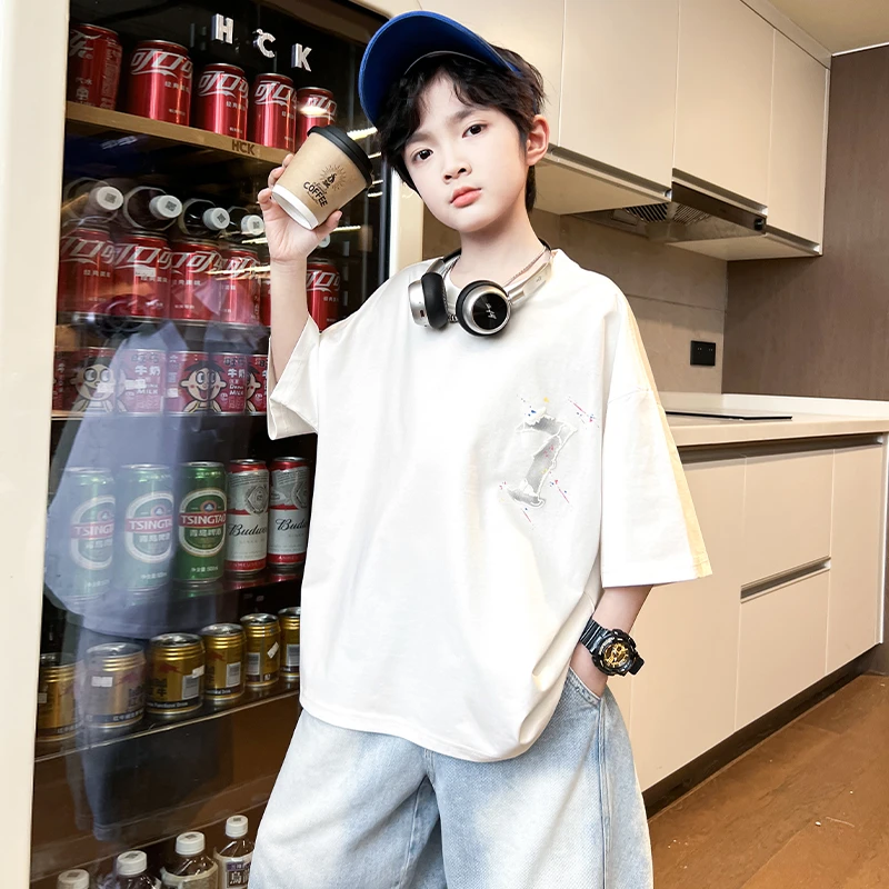 男童夏装短袖T恤2025新款夏季儿童夏款休闲上衣痞帅 B5063