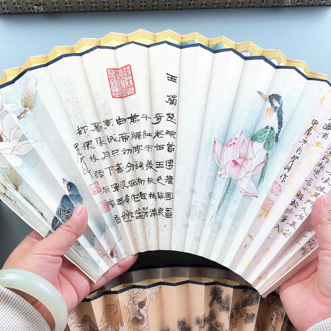快****扇子95寸16方2.0排扣扇面