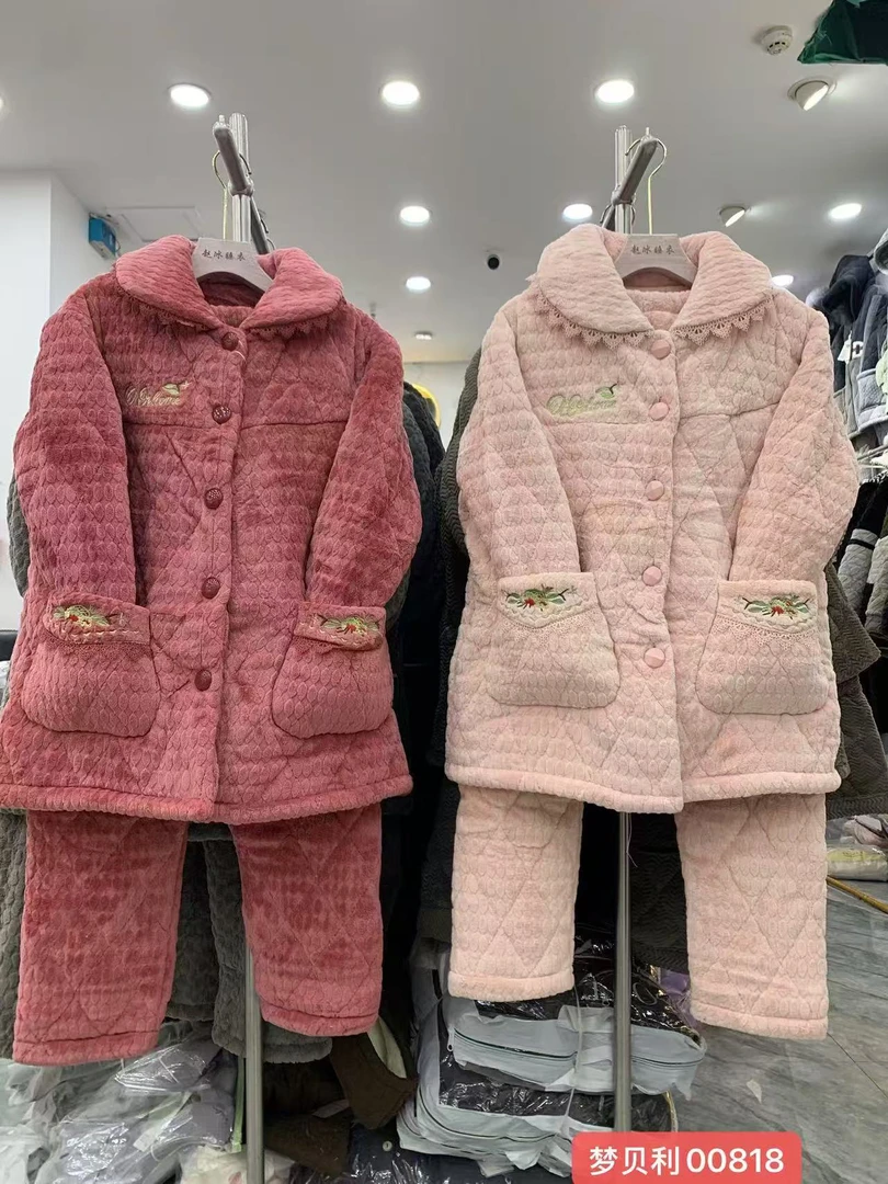 彩蛋款妈妈款福利加厚保暖家居服套装女士