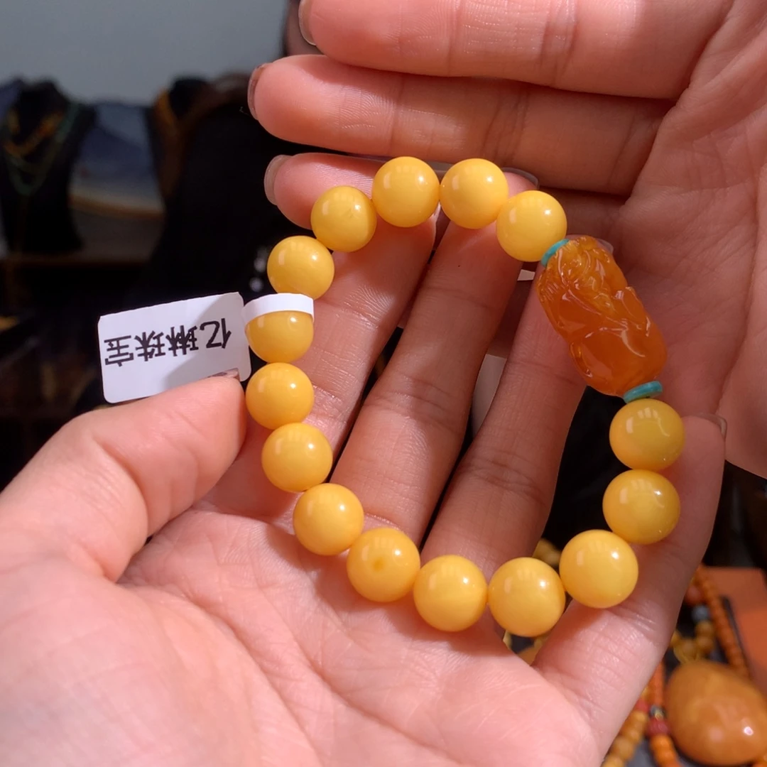 蜜蜡手串未镶嵌天然