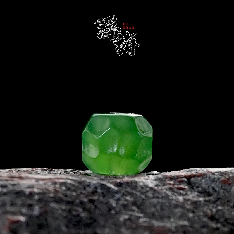 8/10/12MM绿玛瑙深坑无相直切散珠文玩椰蒂手串DIY配饰配珠单珠子