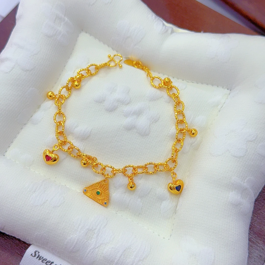 铜合金手镯 爱纳扎尔不易掉色才时尚百搭新款金色精美手链79579