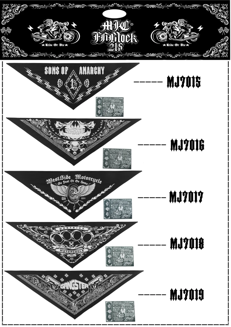 西海岸哈雷匪帮ClubstyleDSChopper复古机车骑行透气户外三角头巾