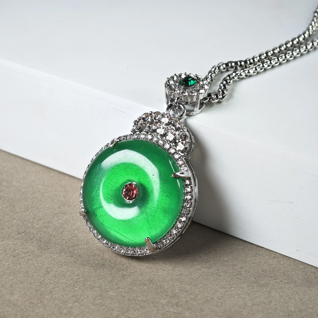 F037 精美镶嵌平安扣吊坠挂件男女同款