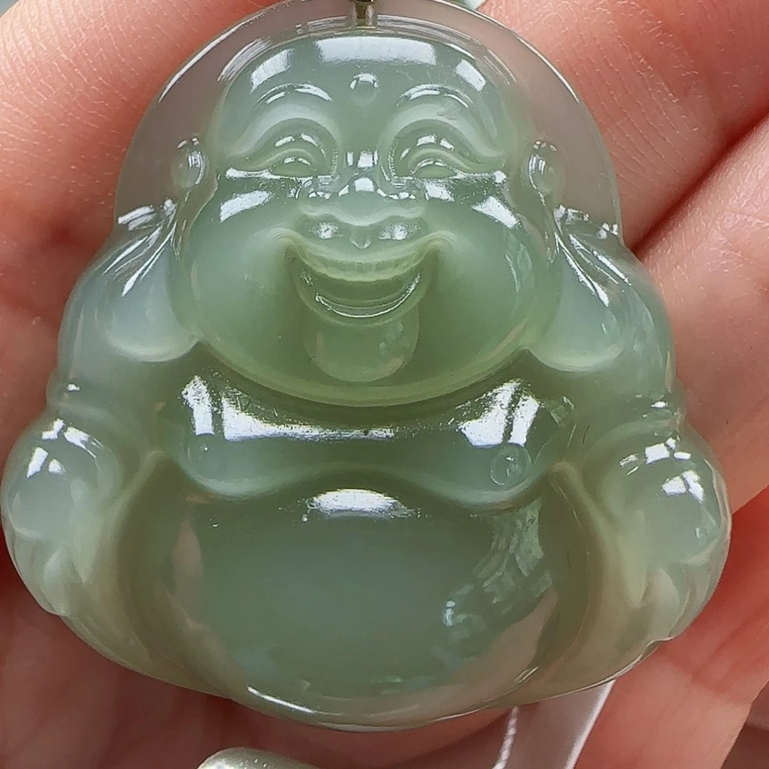 和田玉18K金镶嵌颈饰