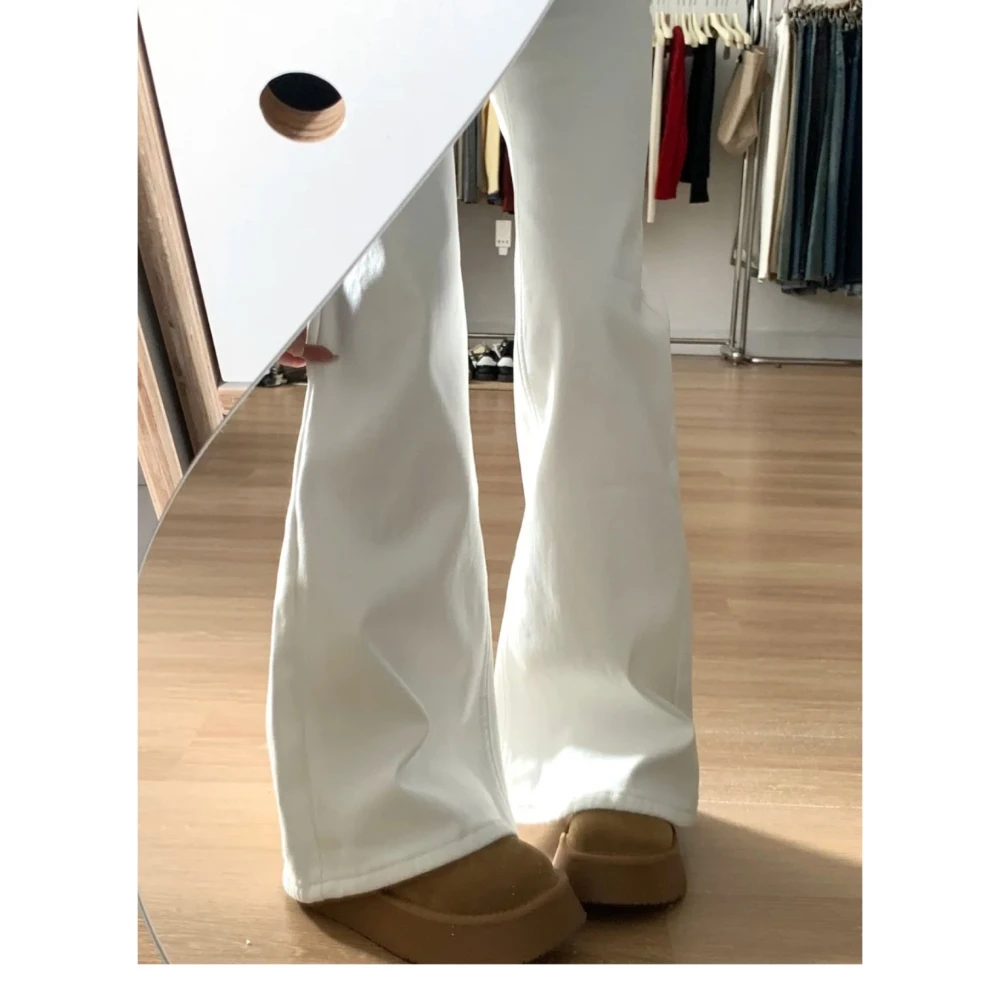 美式高街辣妹水洗微喇牛仔裤女2025春季新款高腰遮胯显瘦喇叭裤子