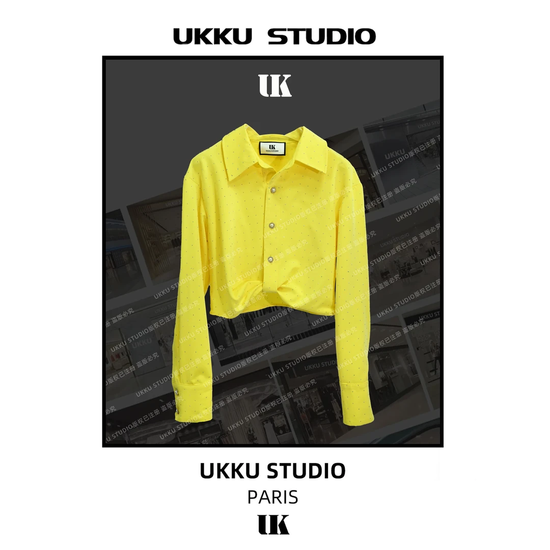 【UKKUSKUDIO】新款时尚设计师款秋冬内搭打底气质衬衫 313493