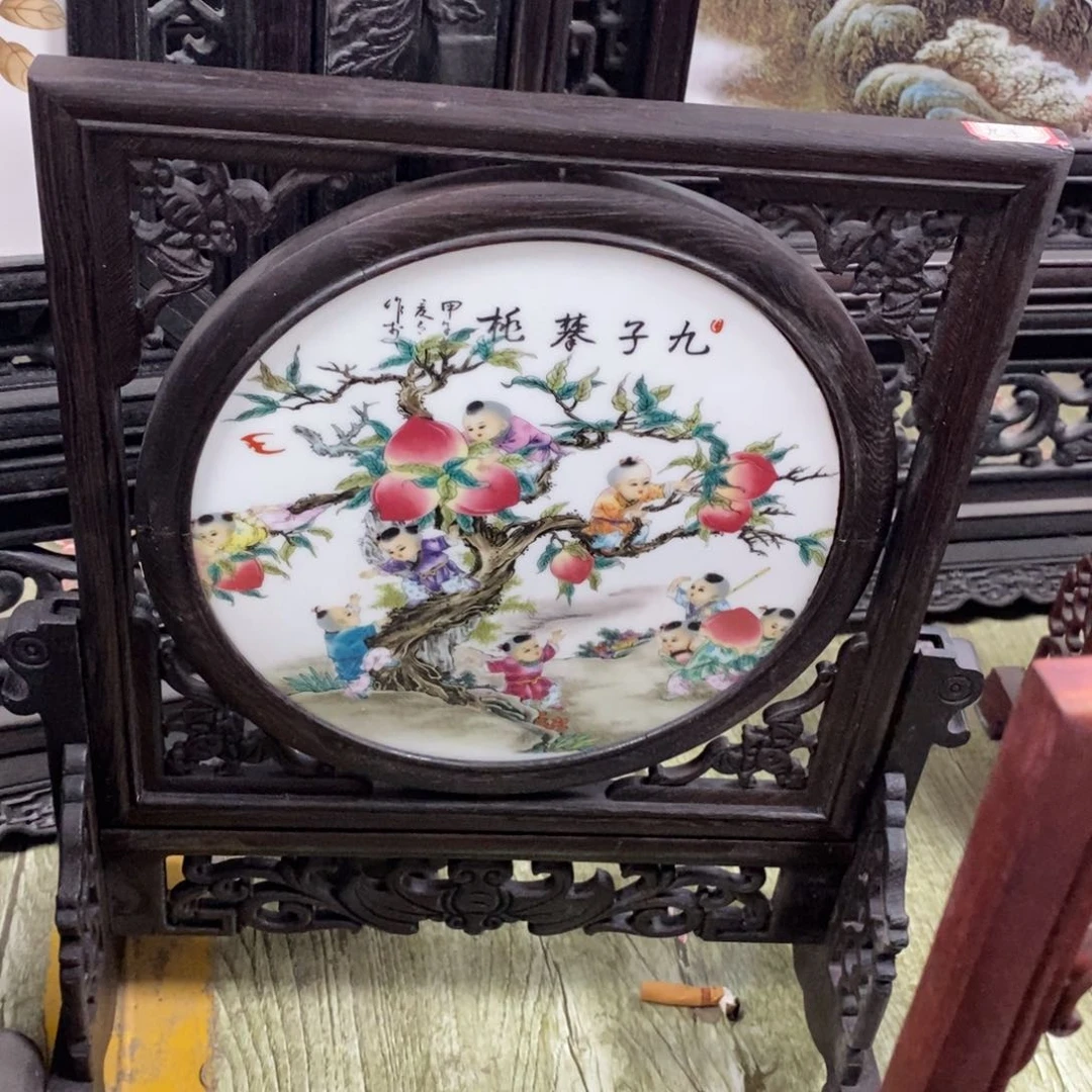 瓷片35*30*1景德镇瓷板画柴窑烧制