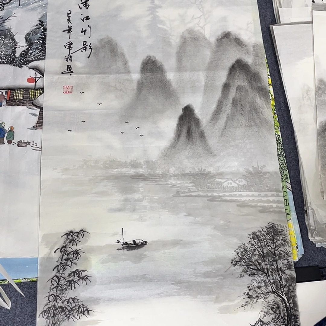 国画作品小姐姐放漏…
