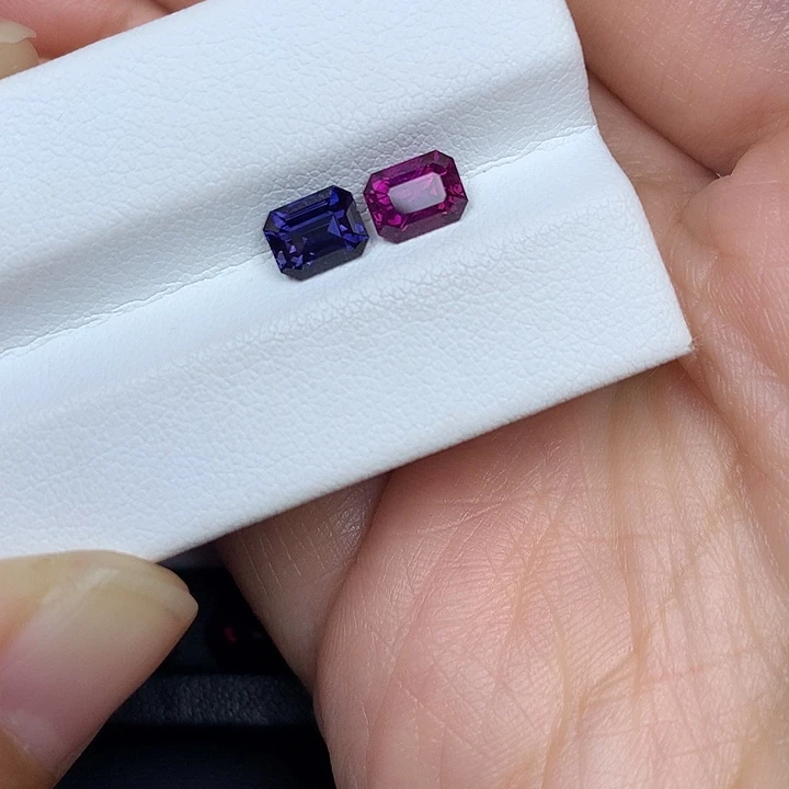 蓝宝石裸石2.26ct紫蓝宝一对