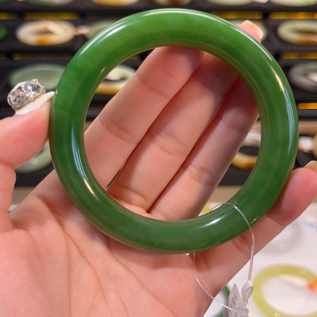 和田玉未镶嵌手镯正阳绿