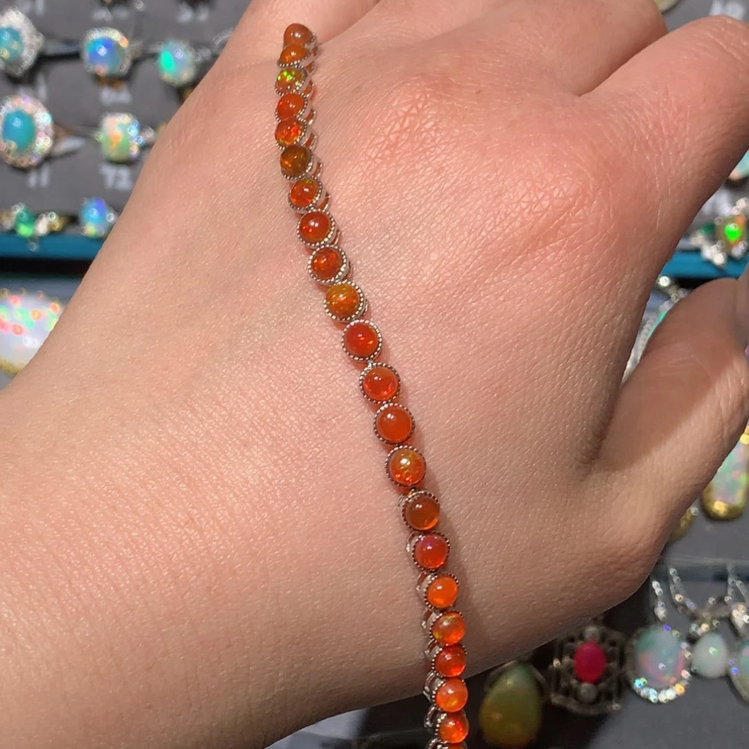 欧泊福利手链银S925镶嵌