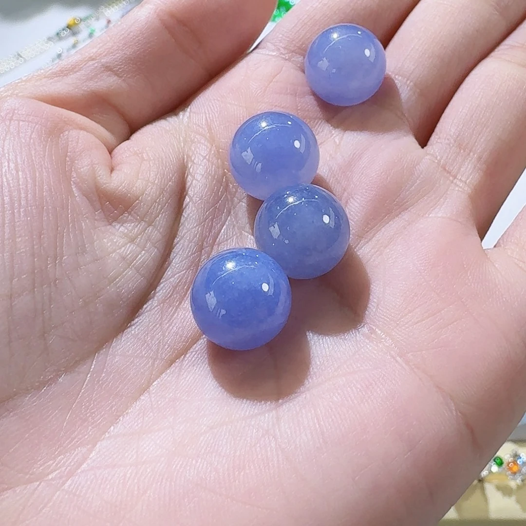 翡翠颈饰未镶嵌红春紫圆珠12加一组4颗