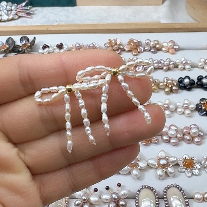 淡水珍珠耳饰银S925镶嵌