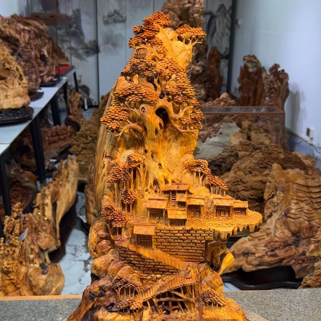 柏木（崖柏）崖柏根雕世外桃源