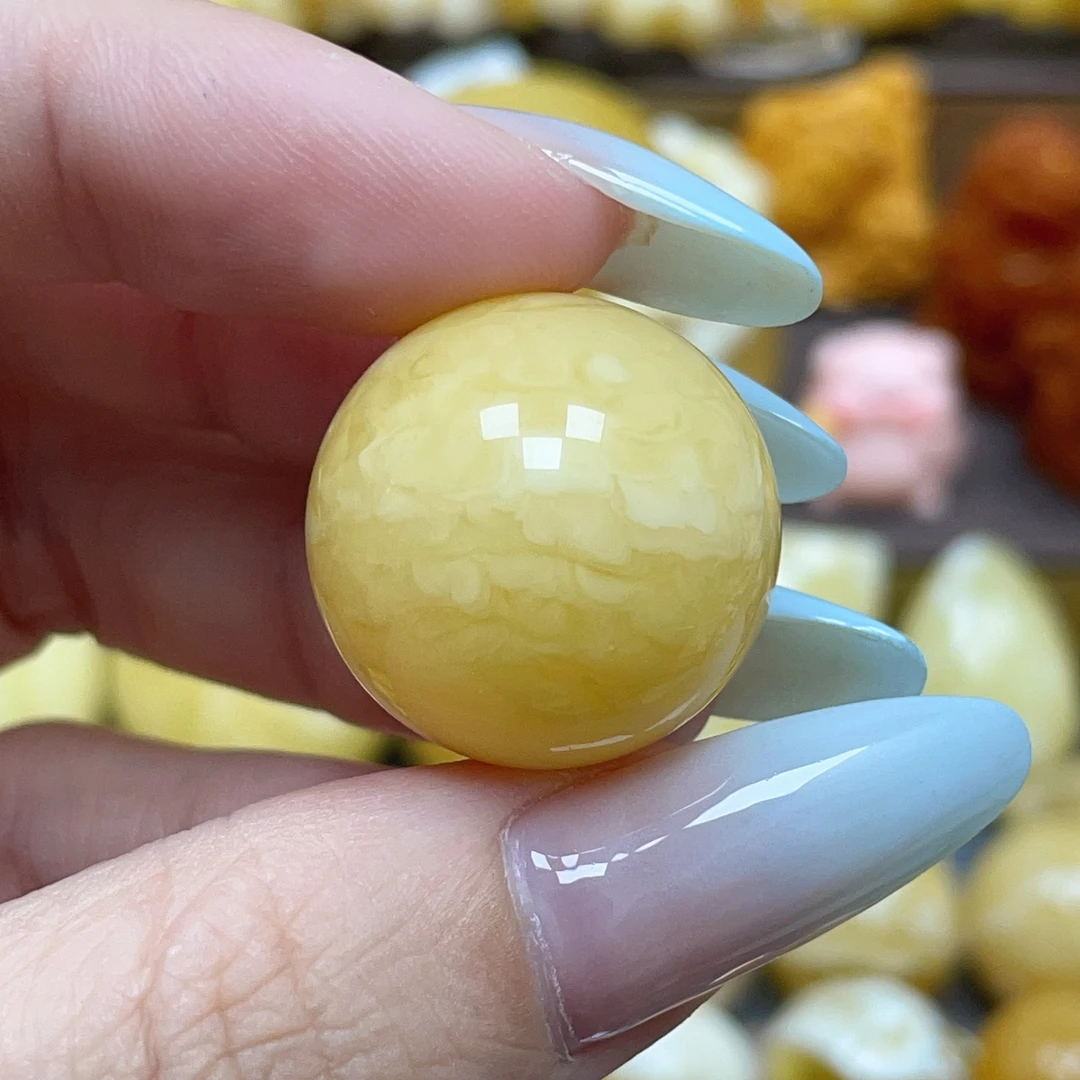 22.5mm 微微瑕 「蜜之缘珠宝」天然原矿琥珀蜜蜡圆珠