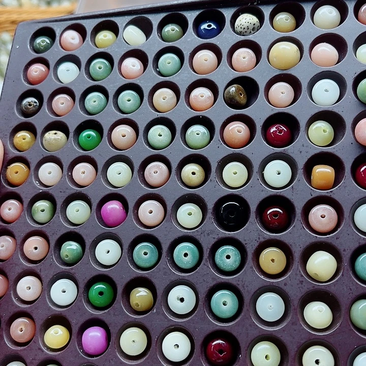 白玉菩提手串瑕疵9彩色混珠150颗卡灯牌宠150颗