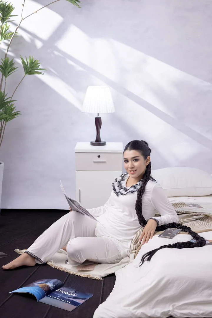 GULLEN睡衣长袖气质女士宽松时尚洋气薄款