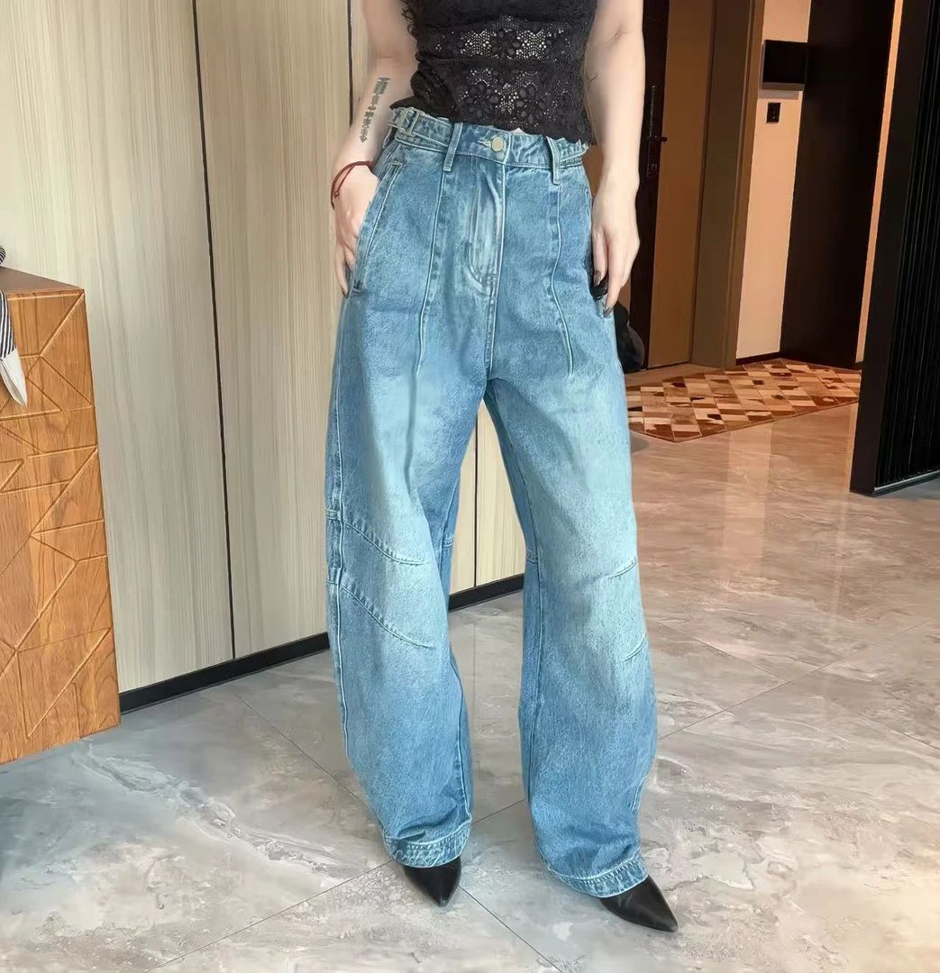 【丽丽推荐】蓝色叛逆者弯刀裤休闲时尚百搭