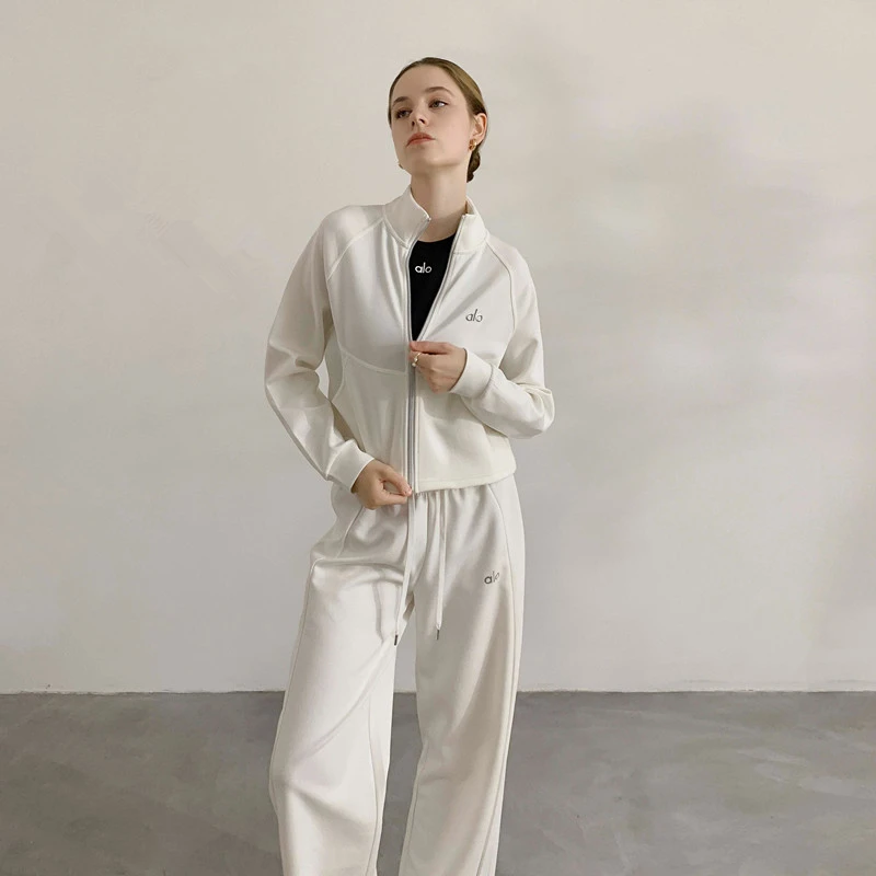 ALO春秋新款瑜伽外套女士立领拉链开衫宽松跑步显瘦健身运动外套