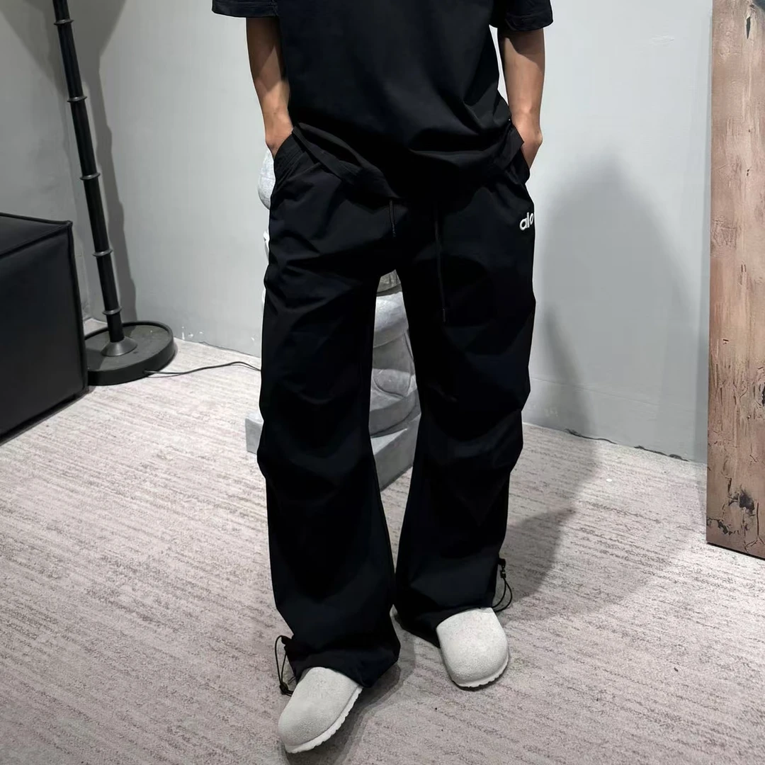 ZQ】春夏季男士美式宽松透气速干工装阔腿直筒长裤黑色裤子6230