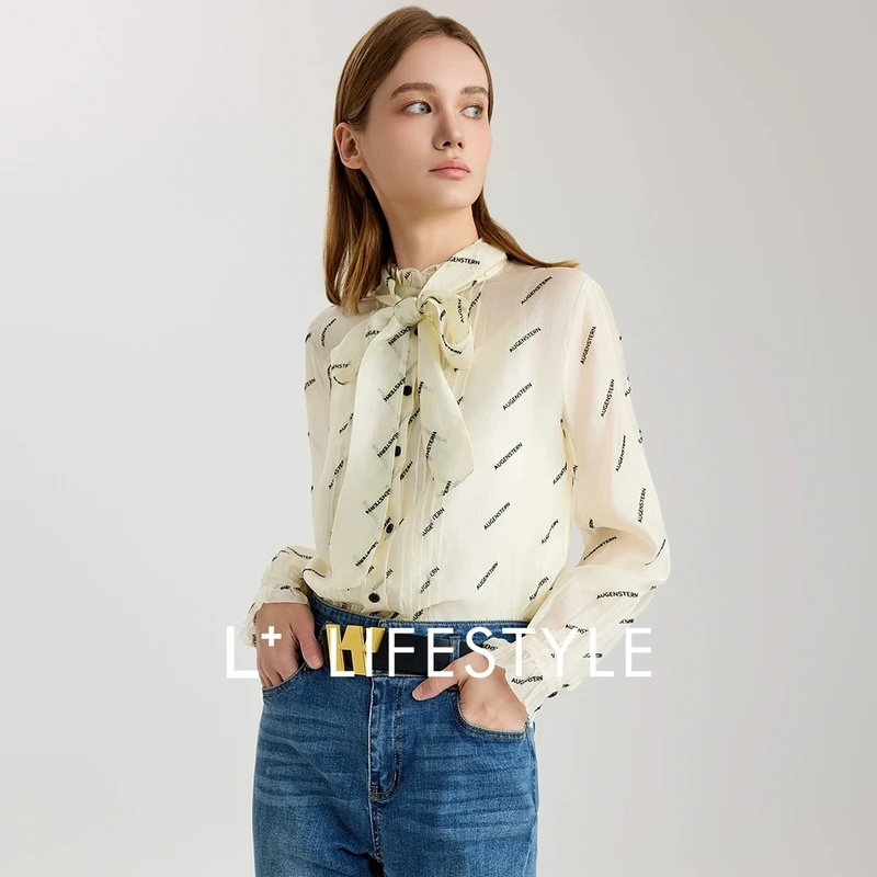 【女乔专属】lifestyle 法式宫廷风木耳边立领长袖衬衫 L3315151