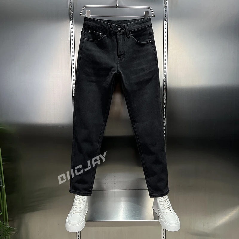 LILO男装秋冬新款经典潮流简约猫须设计耐磨舒适时尚百搭牛仔裤男