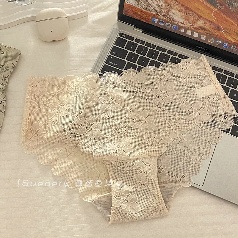 暗恋永恒~纯欲撩人甜美蕾丝网纱内裤女高弹透气