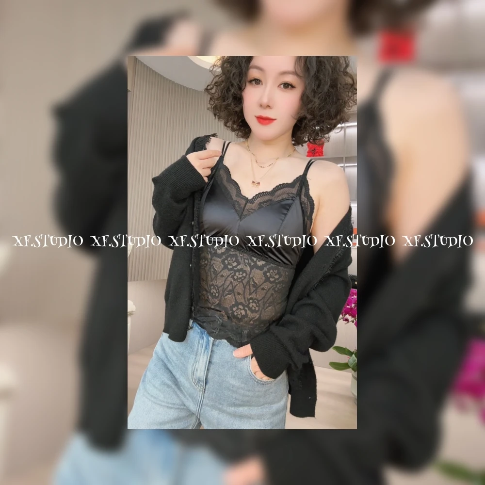 【长款】轻奢缎面蝴蝶背吊带美背