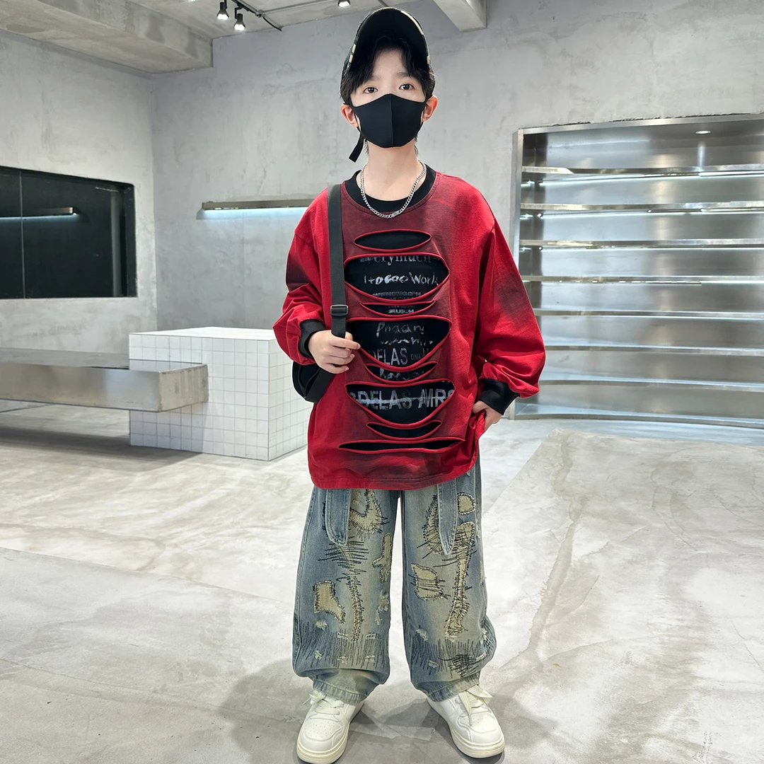 男童潮酷痞帅童装2025年款衣服儿童秋季套装小男孩街舞嘻哈两件套