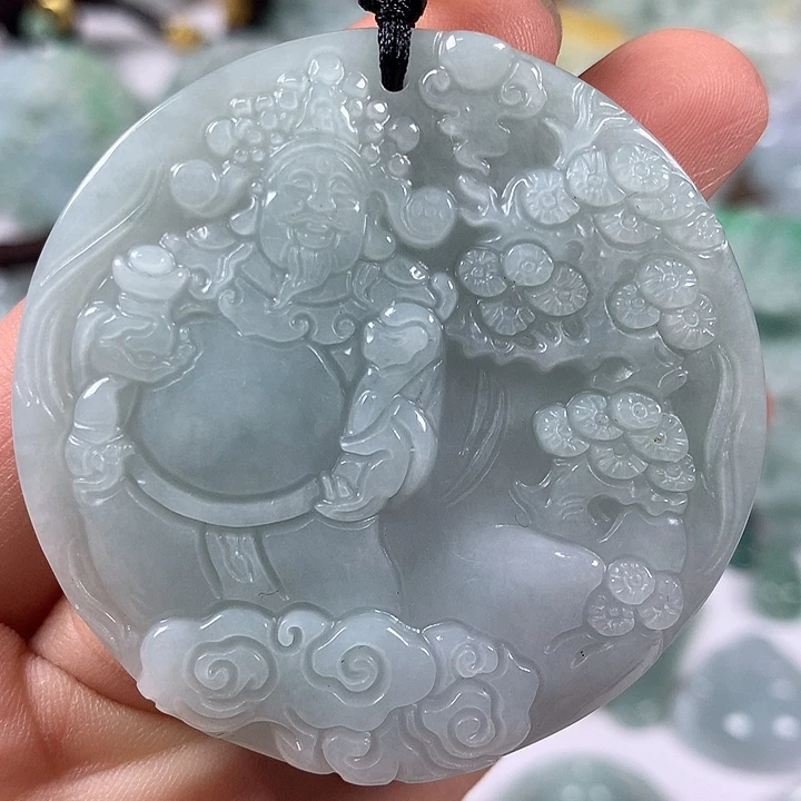 翡翠未镶嵌颈饰财神爷福利