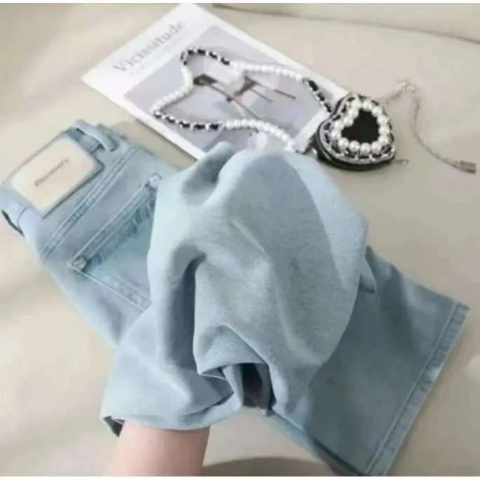 2025夏季薄款刺绣牛仔裤女装高腰百搭宽松显瘦直筒阔腿牛仔裤女