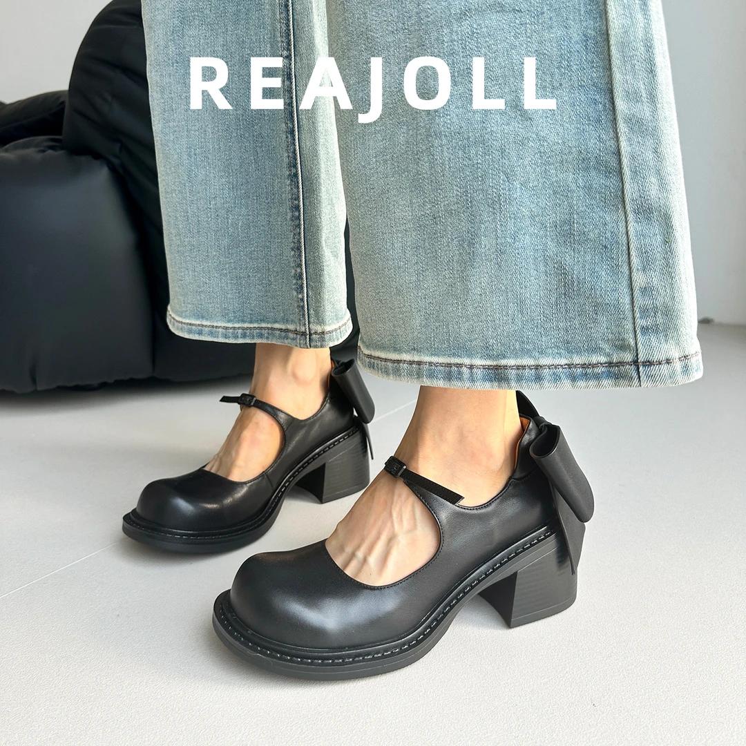 单鞋女鞋新款2025爆款时尚优雅网红蝴蝶结粗跟圆头法式百搭玛丽珍