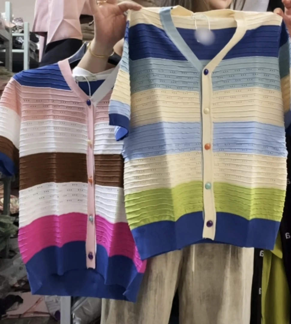 大码女装夏季显瘦减龄短袖开衫上衣5939（c）