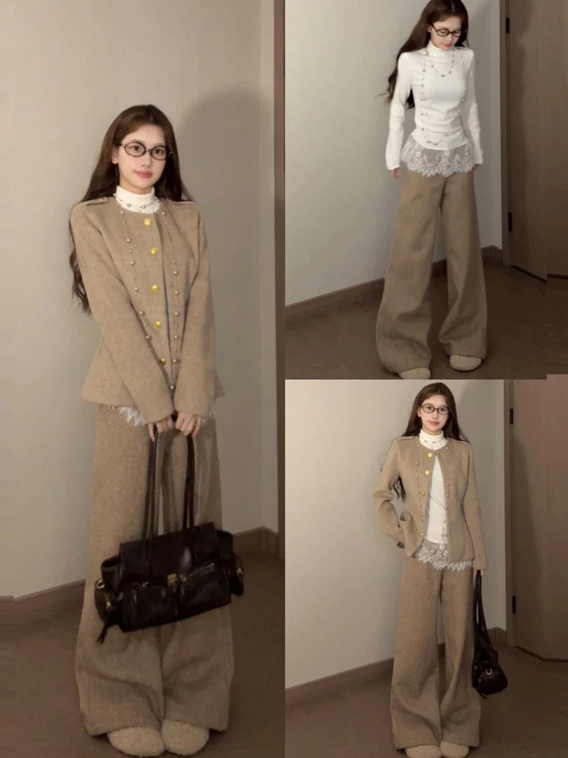 miu系精致白色蕾丝花边长袖T恤新款修身显瘦设计感内搭打底衫秋女