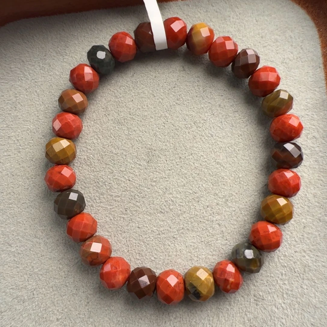 南红玛瑙未镶嵌（包浆切面手串7+）