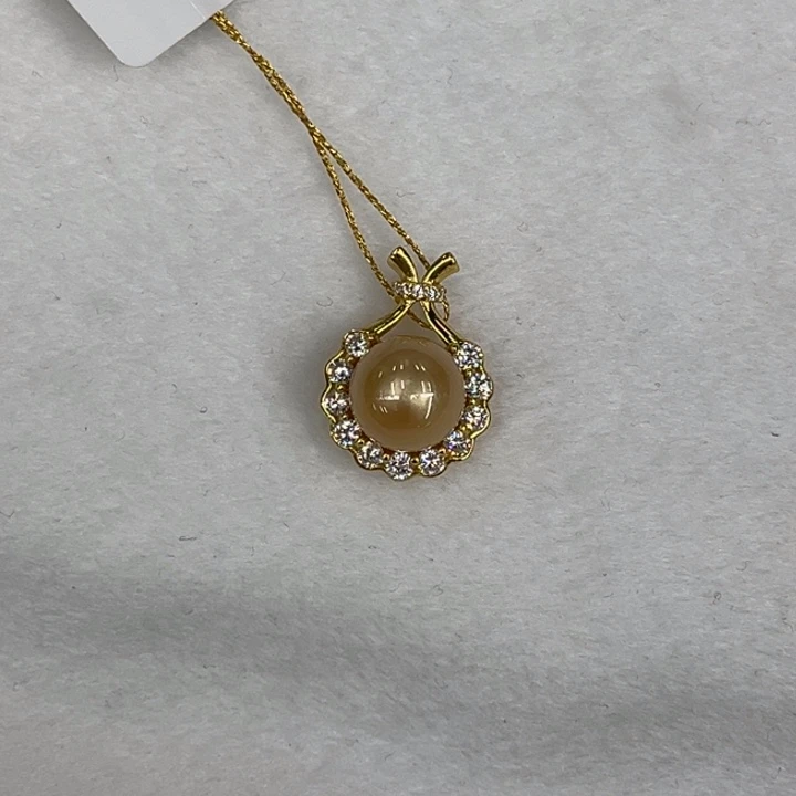 颈饰银S925镶嵌海水珍珠10-11mm 50号