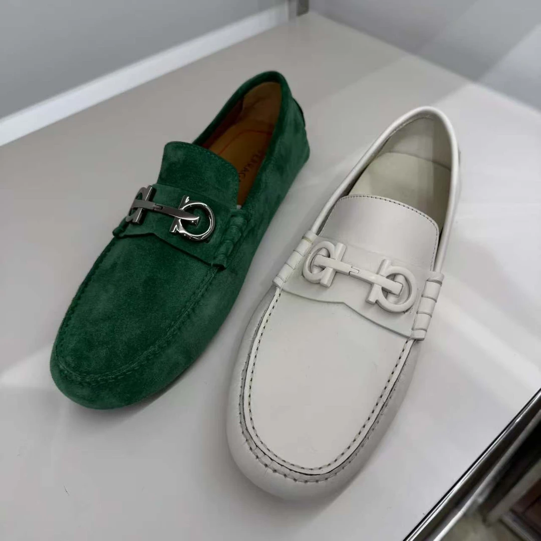 全新未使用 FERRAGAMO/菲拉格慕 男鞋经典马蹄扣乐福鞋豆豆鞋多色