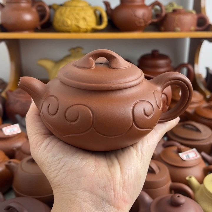 茶壶紫砂220cc红泥半手（有封釉）