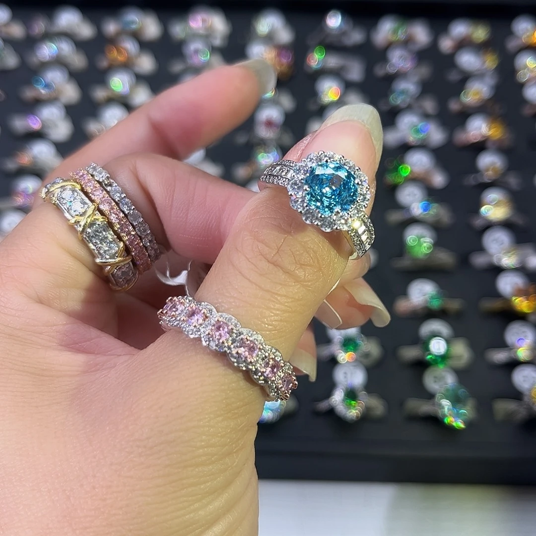 莫桑石非金属SH满天星蓝玫瑰两卡-13