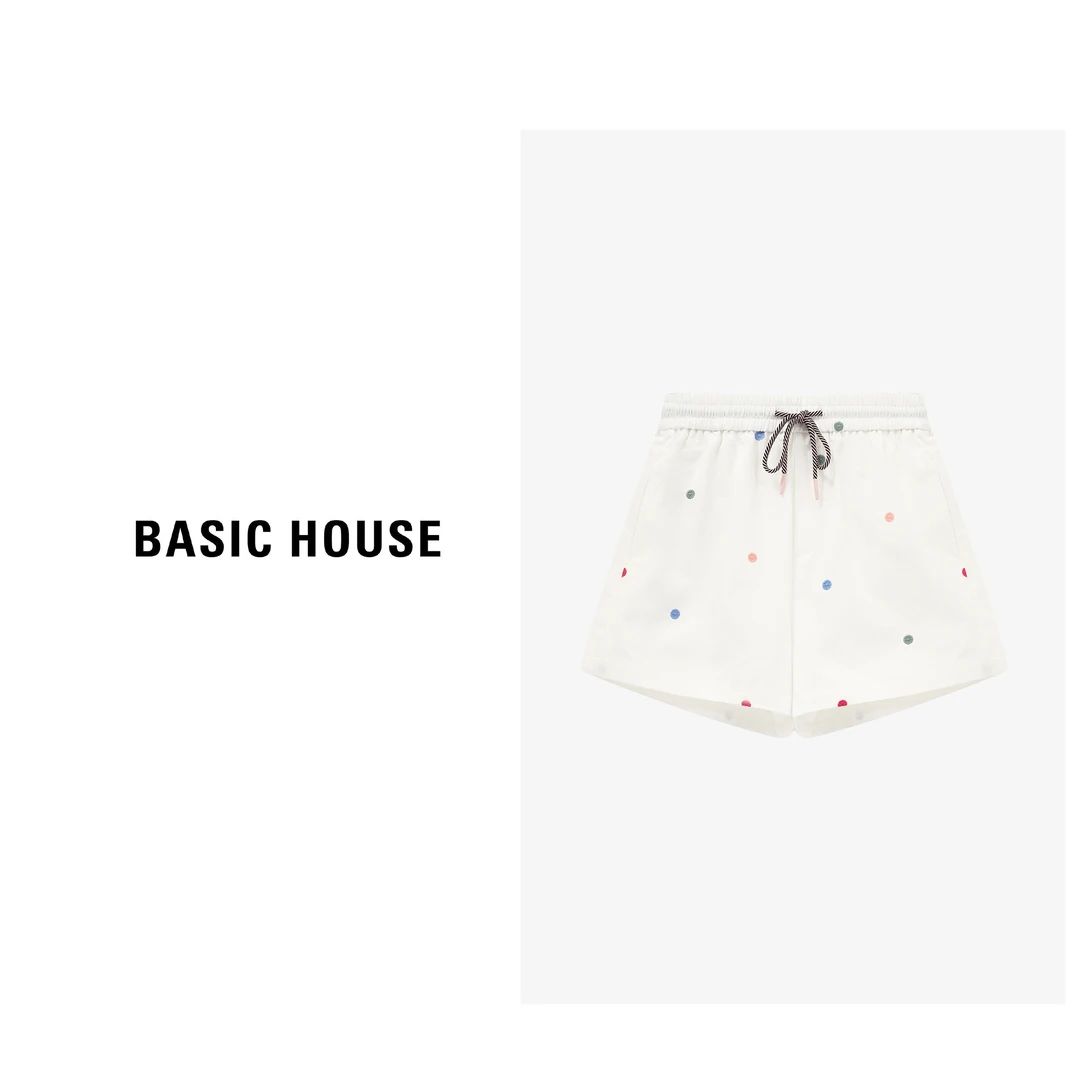 Basic House/百家好夏季彩色波点百搭显瘦简约短裤-B0625B5Q572