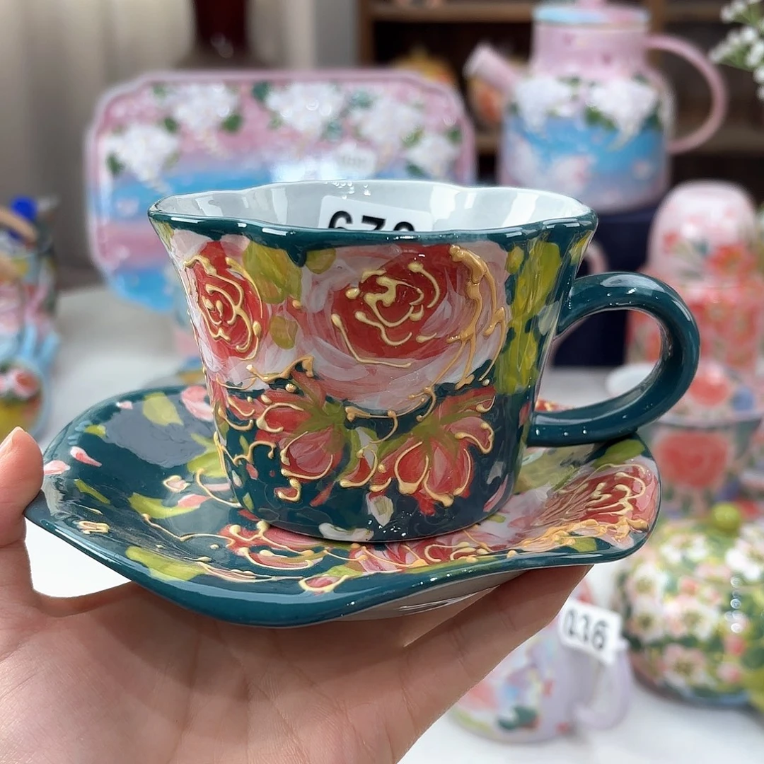景德镇手绘高温釉下彩陶瓷茶具